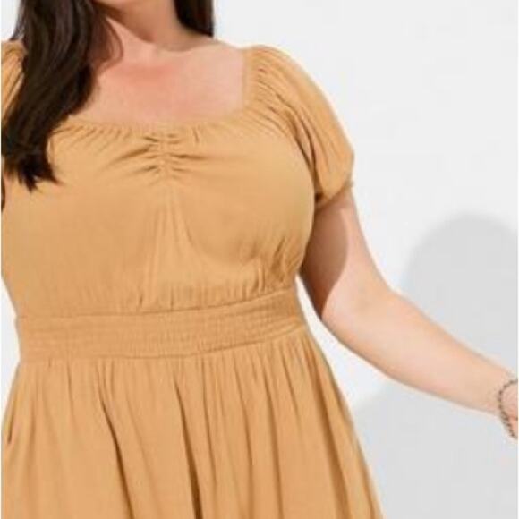 Torrid BISCUIT Rayon Slub Smocked
Waist Romper - Picture 4 of 9